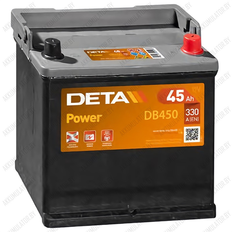 Аккумулятор DETA Power DB450 / 45Ah / 330А / Asia - фото 1 - id-p75048575