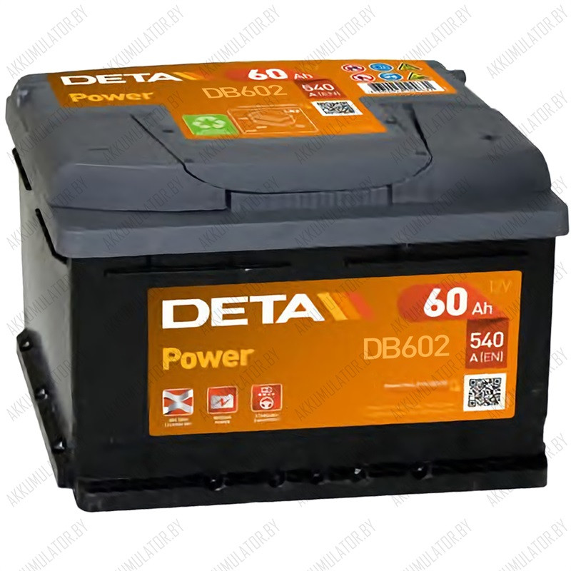 Аккумулятор DETA Power DB602 / Низкий / 60Ah / 540А
