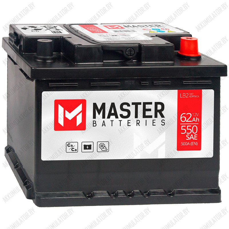 Аккумулятор Master Batteries / 62Ah / 550А - фото 1 - id-p196354180