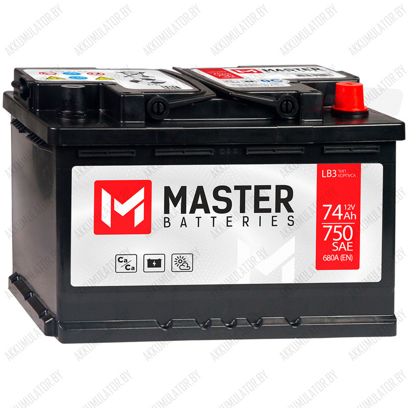 Аккумулятор Master Batteries / 74Ah / 750А - фото 1 - id-p196354181