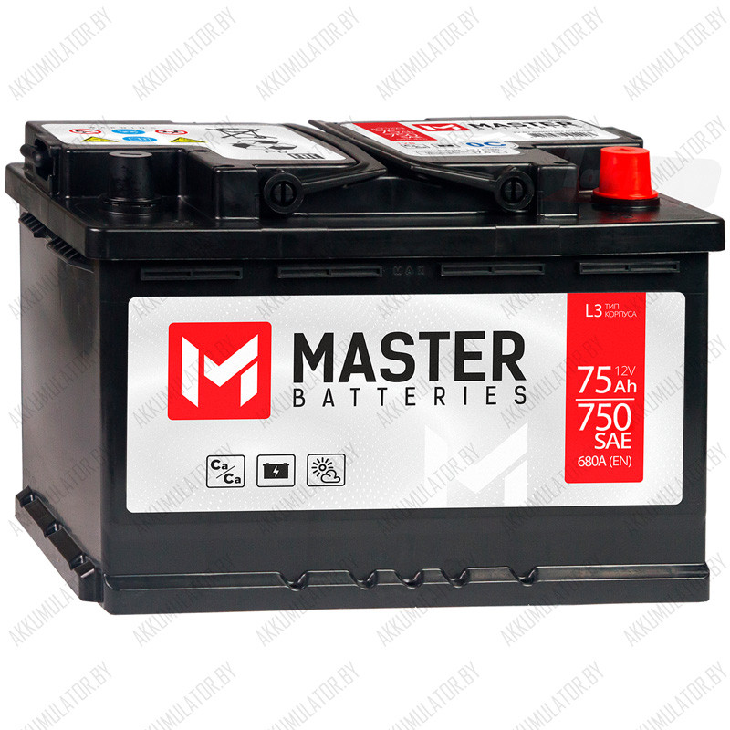 Аккумулятор Master Batteries / 75Ah / 750А - фото 1 - id-p196354182