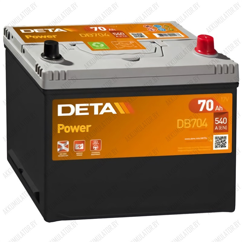 Аккумулятор DETA Power DB704 / 70Ah / 540А / Asia / Прямая полярность - фото 1 - id-p75048587