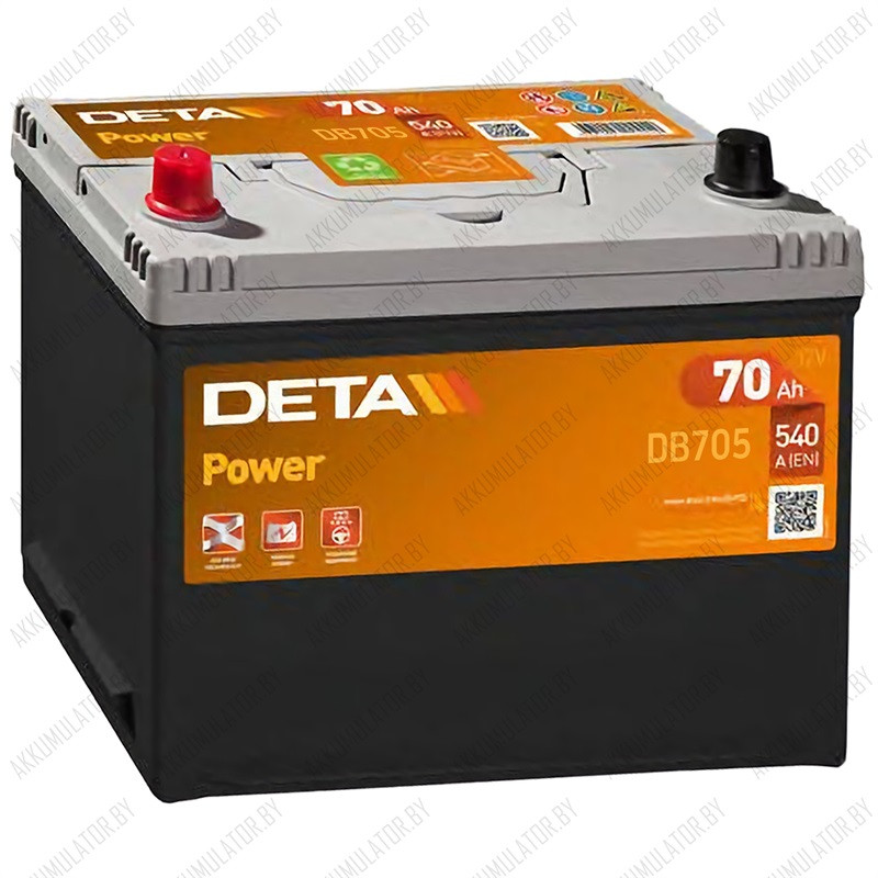 Аккумулятор DETA Power DB705 / 70Ah / 540А / Asia - фото 1 - id-p75048588