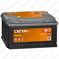 Аккумулятор DETA Power DB802 / Низкий / 80Ah / 700А / Прямая полярность