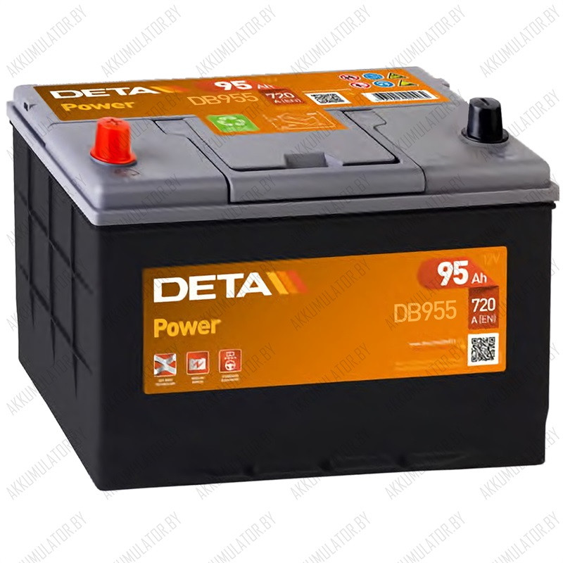 Аккумулятор DETA Power DB955 / 95Ah / 720А / Asia / Прямая полярность - фото 1 - id-p75048596