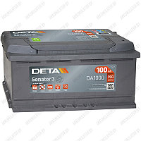 Аккумулятор DETA Senator3 DA1000 / 100Ah / 900А / Обратная полярность / 353 x 175 x 190