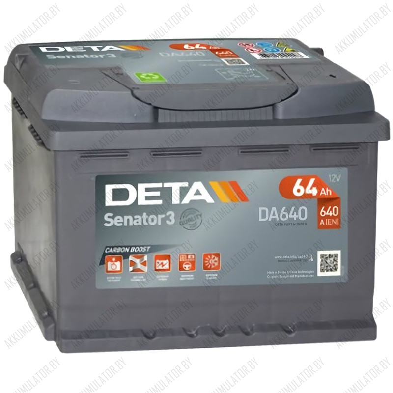 Аккумулятор DETA Senator3 DA640 / 64Ah / 640А