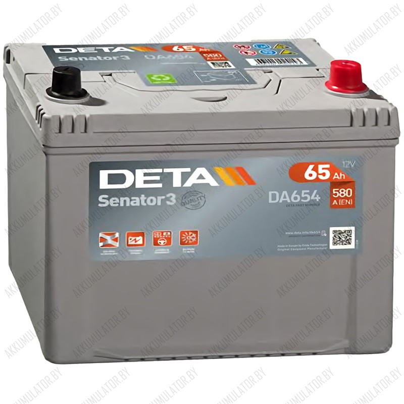 Аккумулятор DETA Senator3 DA654 / 65Ah / 580А / Asia