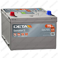 Аккумулятор DETA Senator3 DA755 / 75Ah / 630А / Asia / Прямая полярность