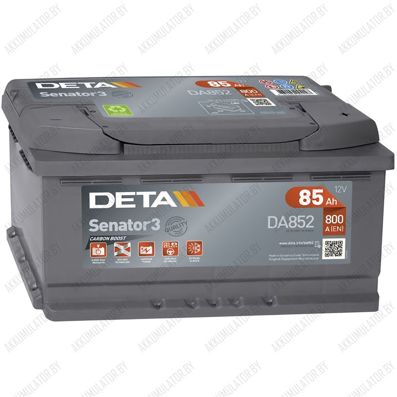 Аккумулятор DETA Senator3 DA852 / Низкий / 85Ah / 800А