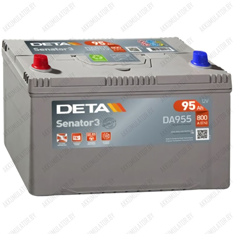 Аккумулятор DETA Senator3 DA955 / 95Ah / 720А / Asia / Прямая полярность