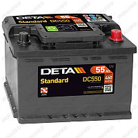Аккумулятор DETA Standard DC550 / 55Ah / 460А / Обратная полярность / 242 x 175 x 190