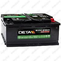 Аккумулятор DETA Start-Stop AGM DK1050 / 105Ah / 950А / Обратная полярность / 393 x 175 x 190