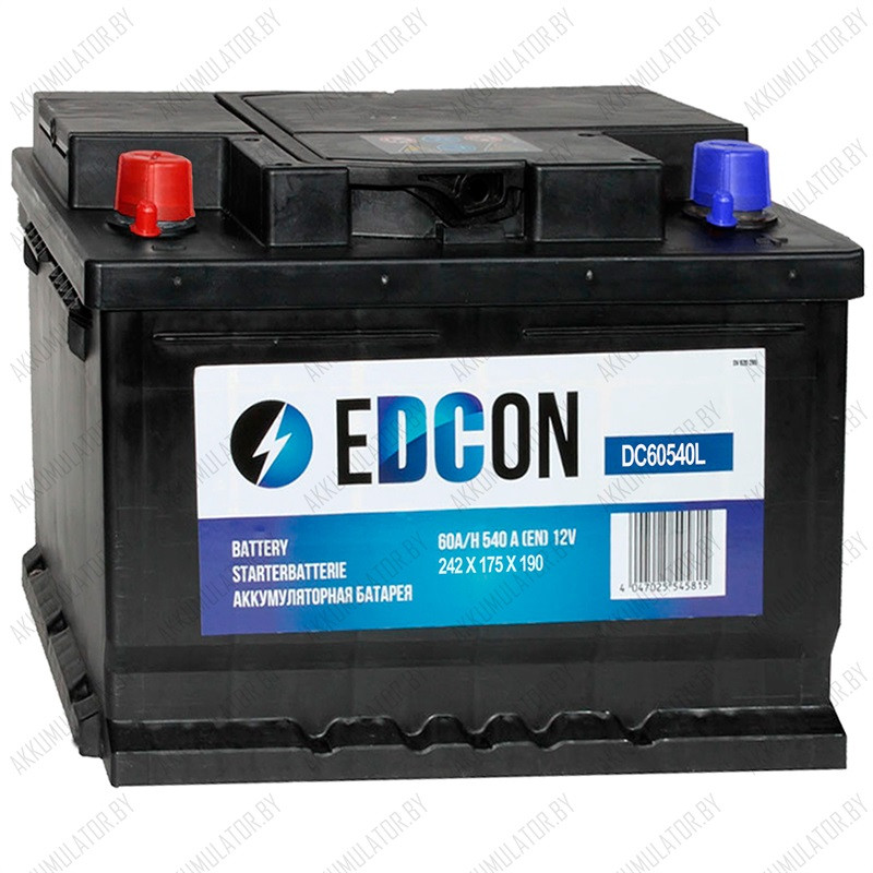 Аккумулятор EDCON DC60540L / 60Ah / 540А / Прямая полярность