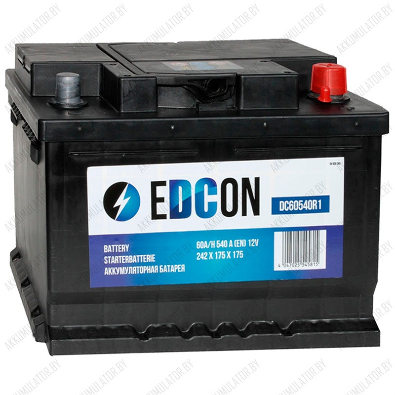 Аккумулятор EDCON DC60540R1 / Низкий / 60Ah / 540А - фото 1 - id-p75048630