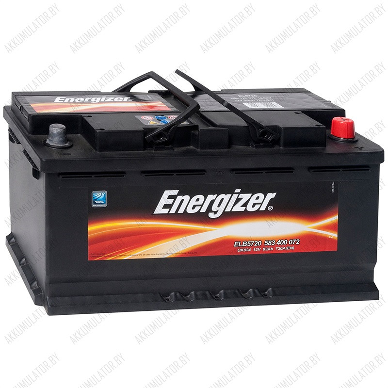 Аккумулятор Energizer / [583 400 072] / Низкий / ELB5720 / 83Ah / 720А - фото 1 - id-p75048639