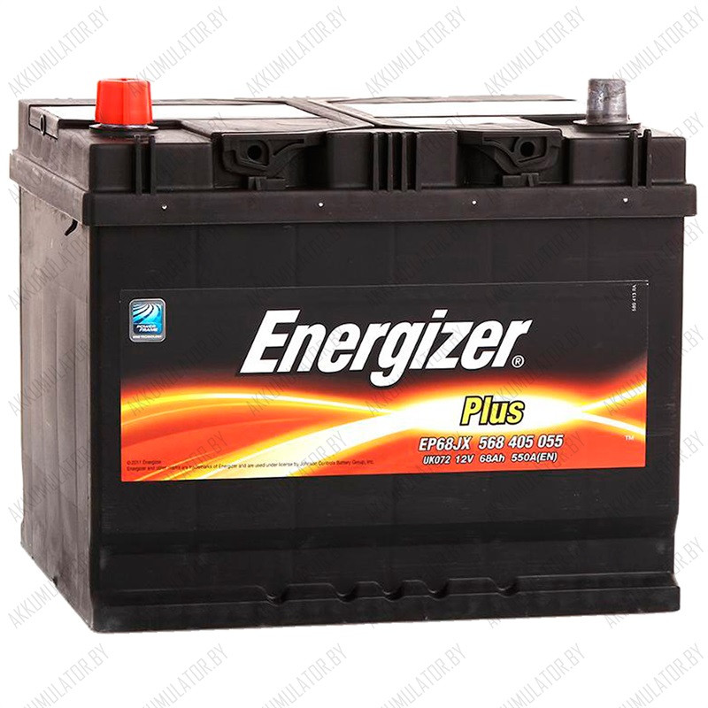 Аккумулятор Energizer Plus / [568 405 055] / EP68JX / 68Ah / 550А / Asia / Прямая полярность - фото 1 - id-p75048654