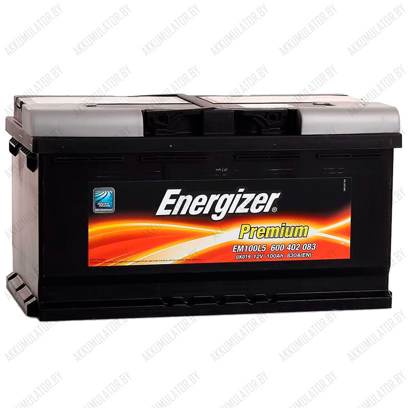 Аккумулятор Energizer Premium / [600 402 083] / EM100L5 / 100Ah / 830А / Обратная полярность / 353 x 175 x 190