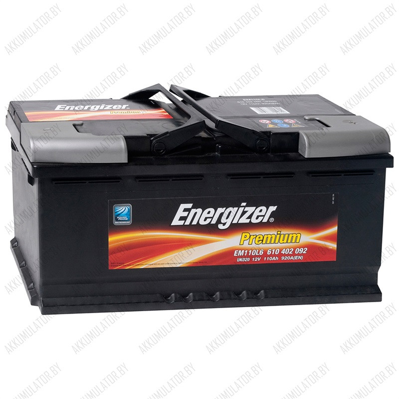 Аккумулятор Energizer Premium / [610 402 092] / EM110L6 / 110Ah / 920А / Обратная полярность / 393 x 175 x 190