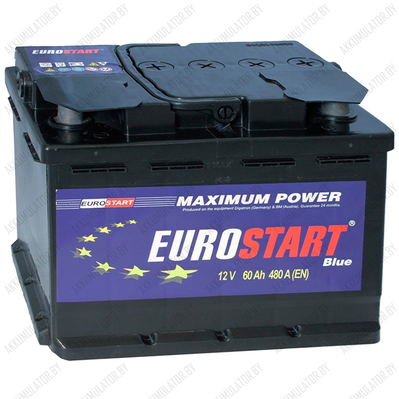 Аккумулятор Eurostart Blue 6CT-60 / 60Ah / 480А - фото 1 - id-p75048678