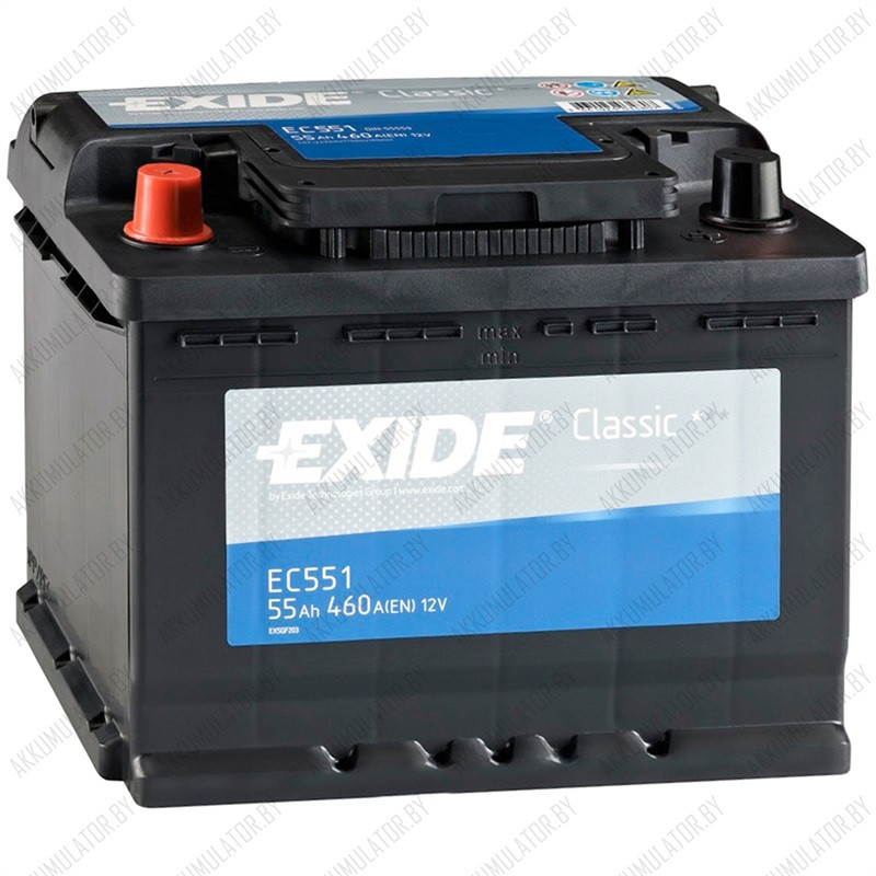 Аккумулятор Exide Classic EC551 / 55Ah / 460А / Прямая полярность - фото 1 - id-p75048693