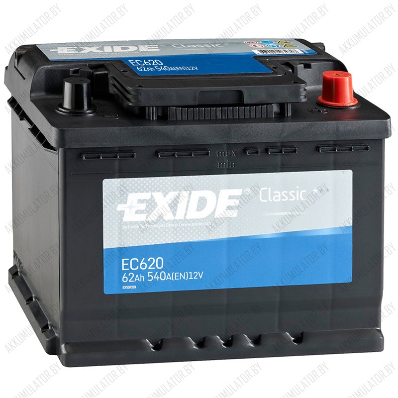 Аккумулятор Exide Classic EC620 / 62Ah / 540А - фото 1 - id-p75048694