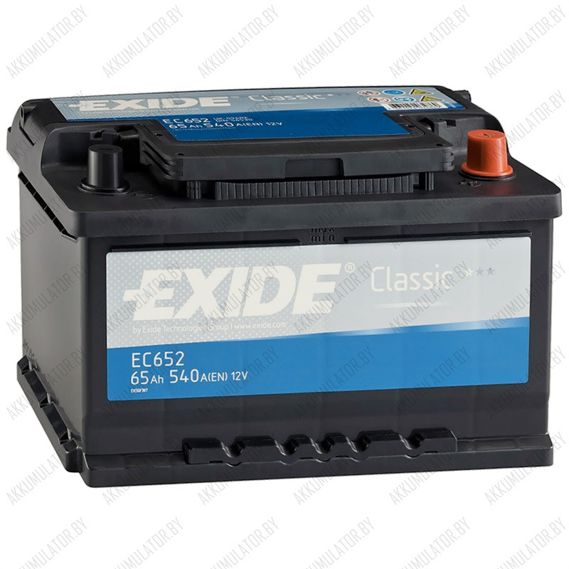 Аккумулятор Exide Classic EC652 / Низкий / 65Ah / 540А / Прямая полярность