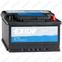Аккумулятор Exide Classic EC700 / 70Ah / 640А / Обратная полярность / 278 x 175 x 190