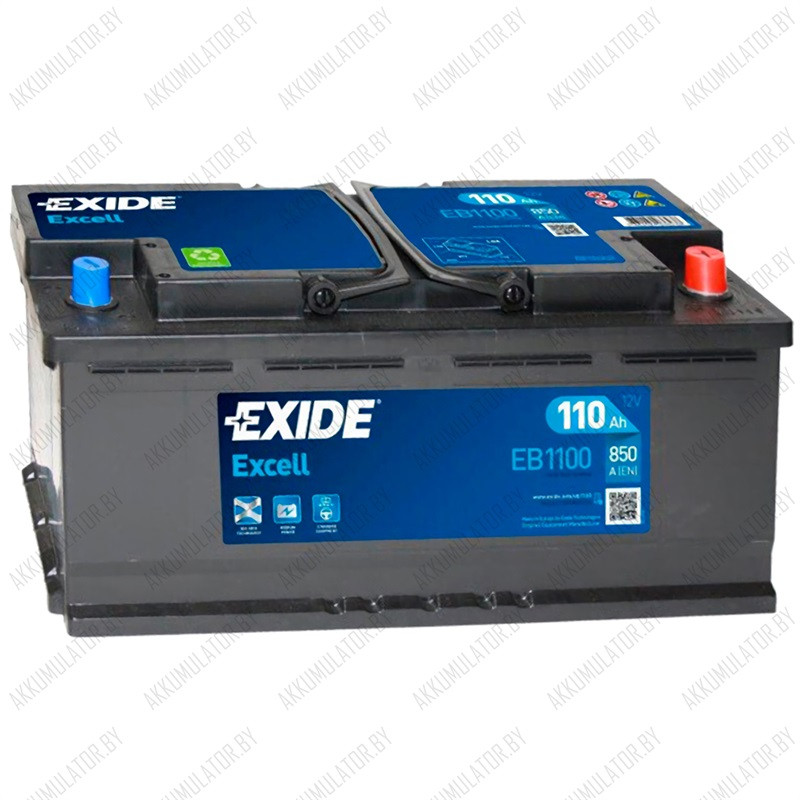 Аккумулятор Exide Excell EB1100 / 110Ah / 850А / Обратная полярность / 393 x 175 x 190