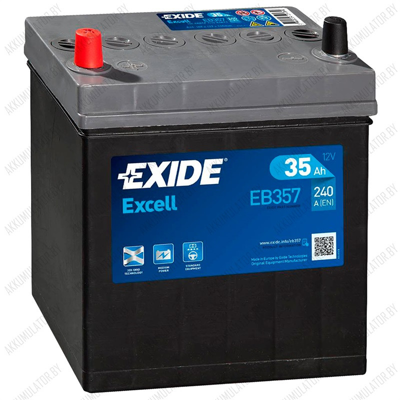 Аккумулятор Exide Excell EB357 / 35Ah / 240А / Asia / Прямая полярность