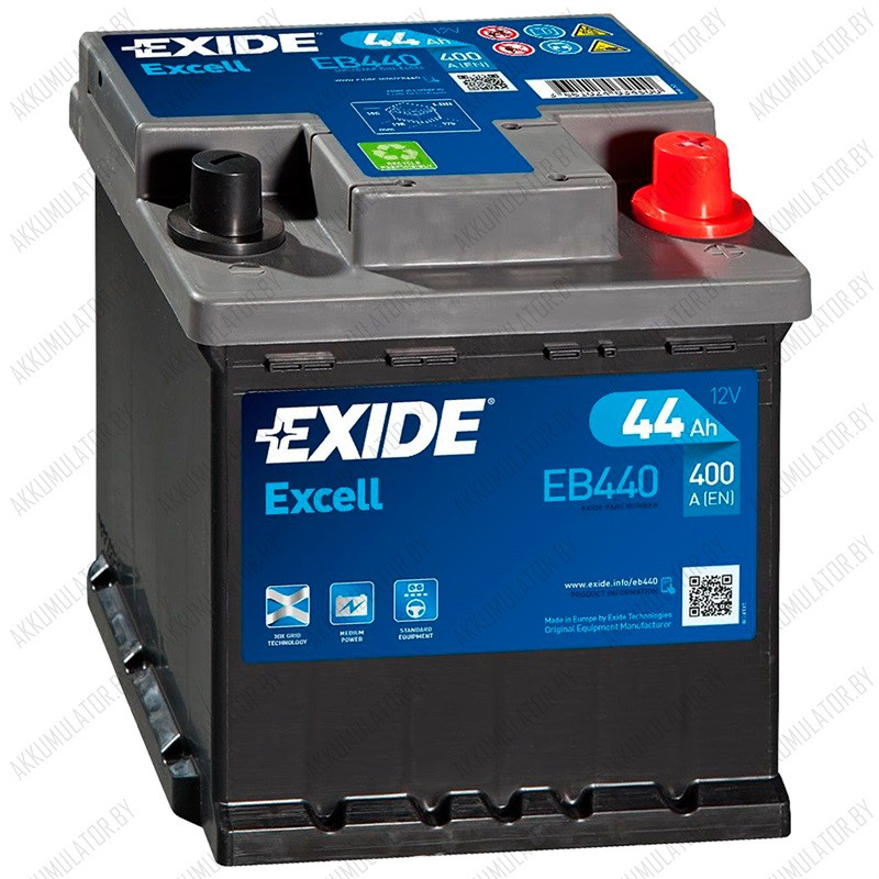 Аккумулятор Exide Excell EB440 / 44Ah / 400А - фото 1 - id-p75048706