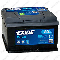 Аккумулятор Exide Excell EB602 / Низкий / 60Ah / 540А / Обратная полярность / 242 x 175 x 175