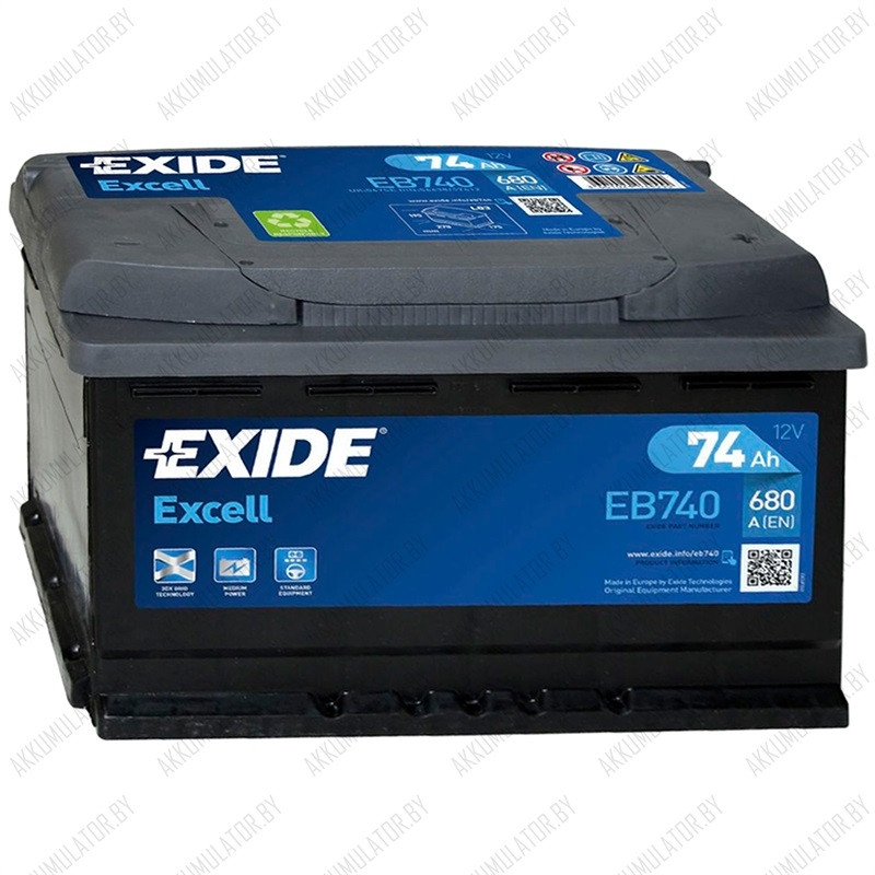 Аккумулятор Exide Excell EB740 / 74Ah / 680А