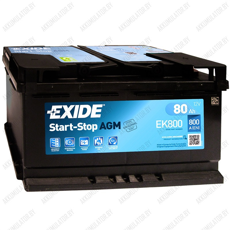 Аккумулятор Exide Hybrid AGM EK800 / 80Ah / 800А