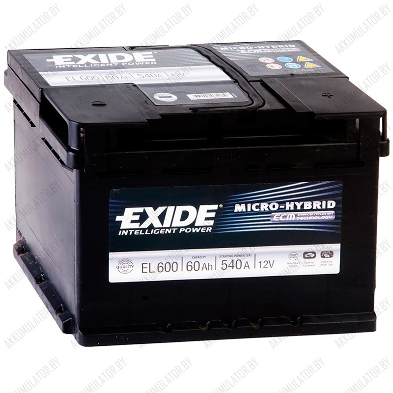 Аккумулятор Exide Micro-Hybrid ECM / EFB / EL600 / 60Ah / 540А - фото 1 - id-p75048751