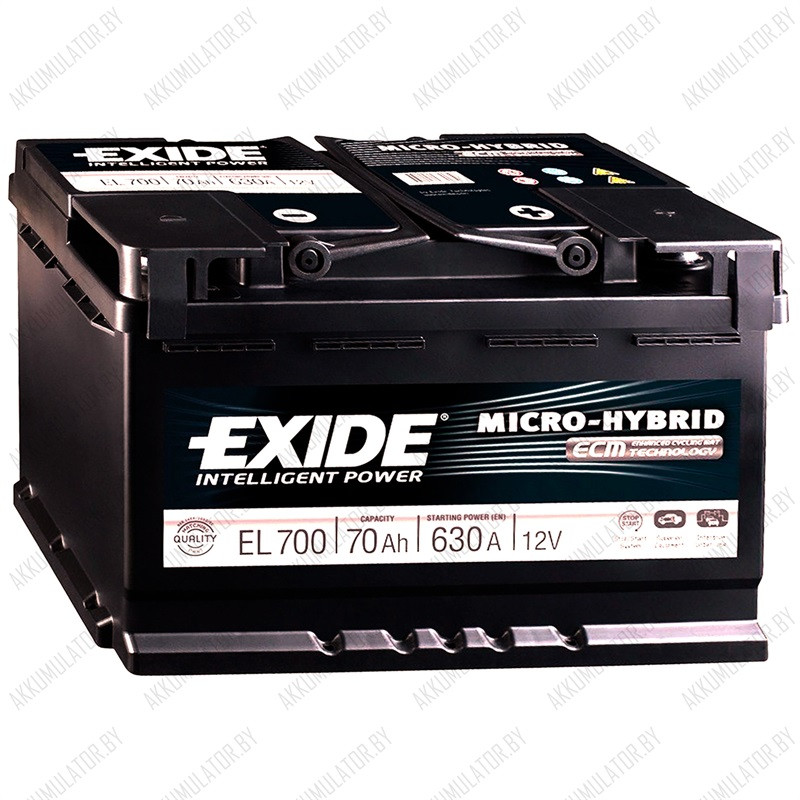 Аккумулятор Exide Micro-Hybrid ECM / EFB / EL700 / 70Ah / 630А - фото 1 - id-p75048752