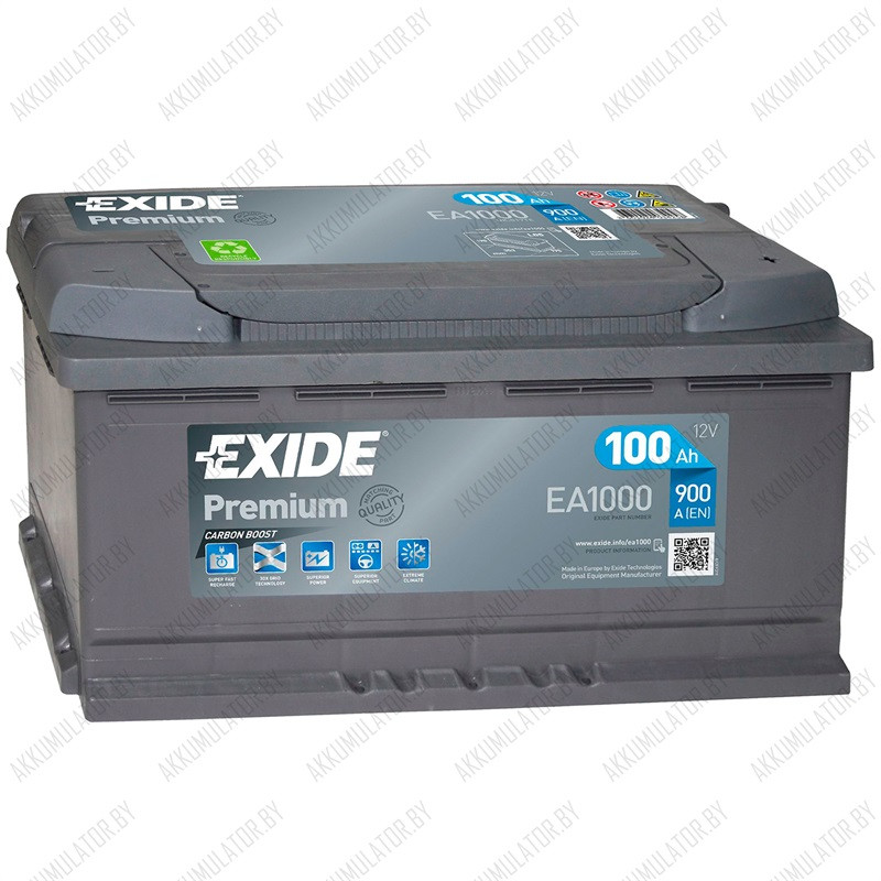 Аккумулятор Exide Premium EA1000 / 100Ah / 900А - фото 1 - id-p75048754