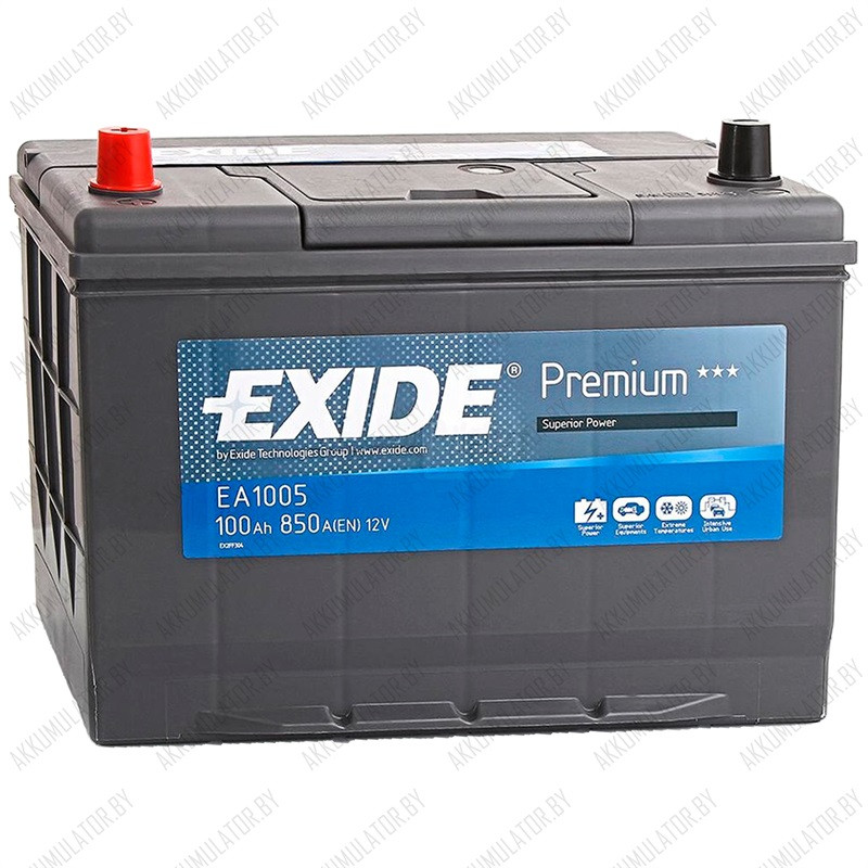 Аккумулятор Exide Premium EA1005 / 100Ah / 850А / Asia / Прямая полярность - фото 1 - id-p75048756