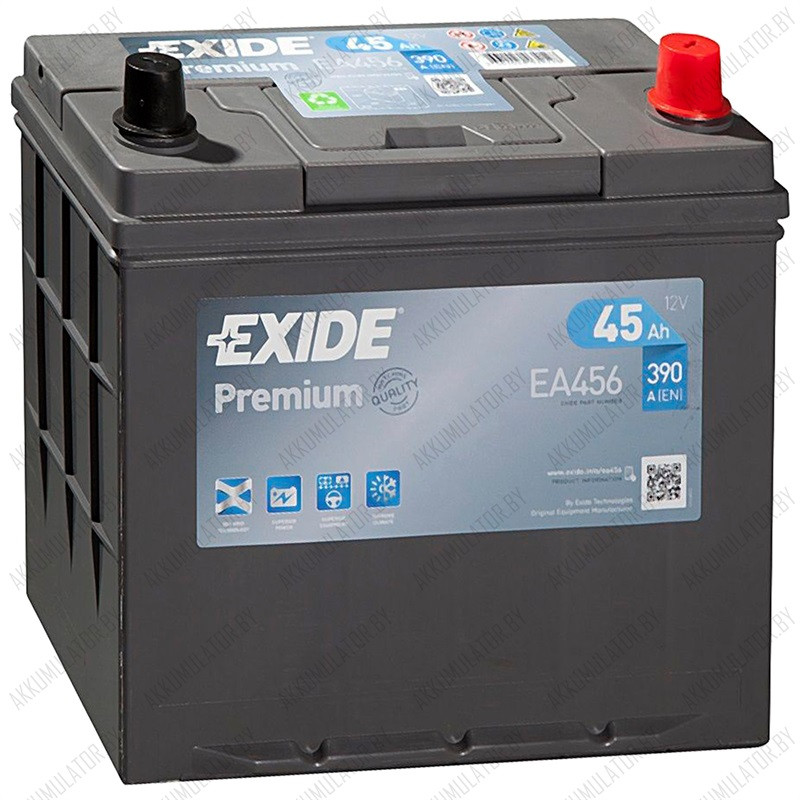 Аккумулятор Exide Premium EA456 / 45Ah / 390А / Asia - фото 1 - id-p75048759