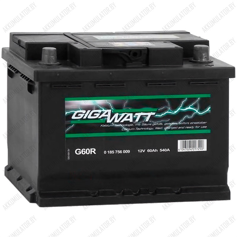 Аккумулятор GIGAWATT G62R / [560 408 054] / 60Ah / 540А - фото 1 - id-p75048806