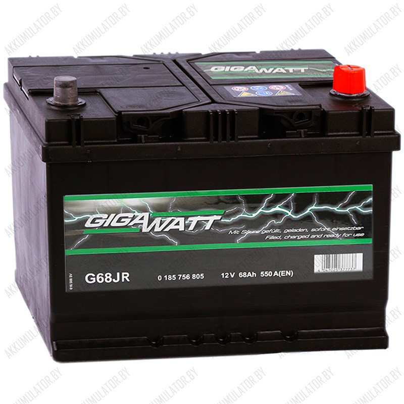 Аккумулятор GIGAWATT G68JR / [568 404 055] / 68Ah / 550А / Asia - фото 1 - id-p75048808