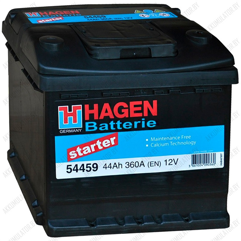Аккумулятор Hagen Starter 54459 / 44Ah / 360А - фото 1 - id-p75048813