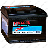 Аккумулятор Hagen Starter 55559 / 55Ah / 460А / Обратная полярность / 242 x 175 x 190