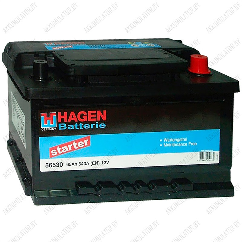 Аккумулятор Hagen Starter 56530 / Низкий / 65Ah / 540А