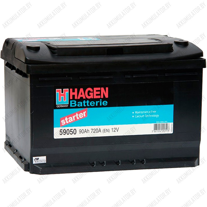 Аккумулятор Hagen Starter 59050 / 90Ah / 720А