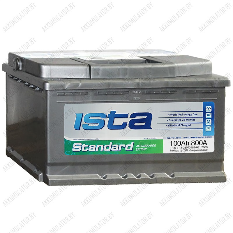 Аккумулятор ISTA Standard 6CT-100 A1 / 100Ah / 800А / Прямая полярность