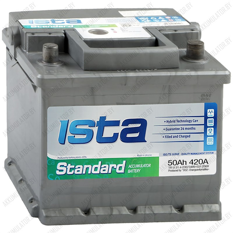 Аккумулятор ISTA Standard 6CT-50 A1 E / 50Ah / 420А
