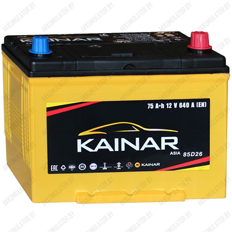 Аккумулятор Kainar / 75Ah / 640А / Asia - фото 1 - id-p75048880