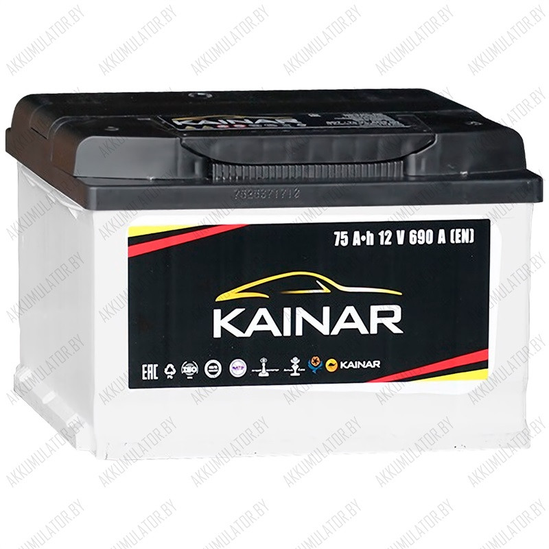 Аккумулятор Kainar / 75Ah / 690A / Низкий
