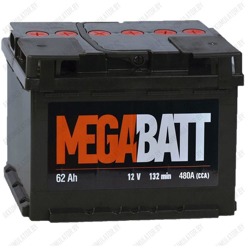 Аккумулятор Mega Batt 6СТ-62 / 62Ah / 480А